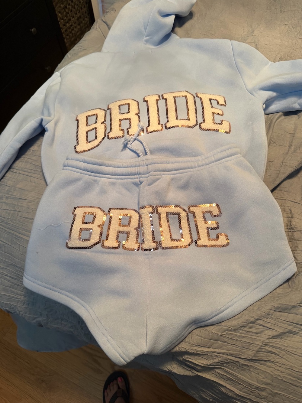 Bride shorts and zip up set - Picture 3 of 6